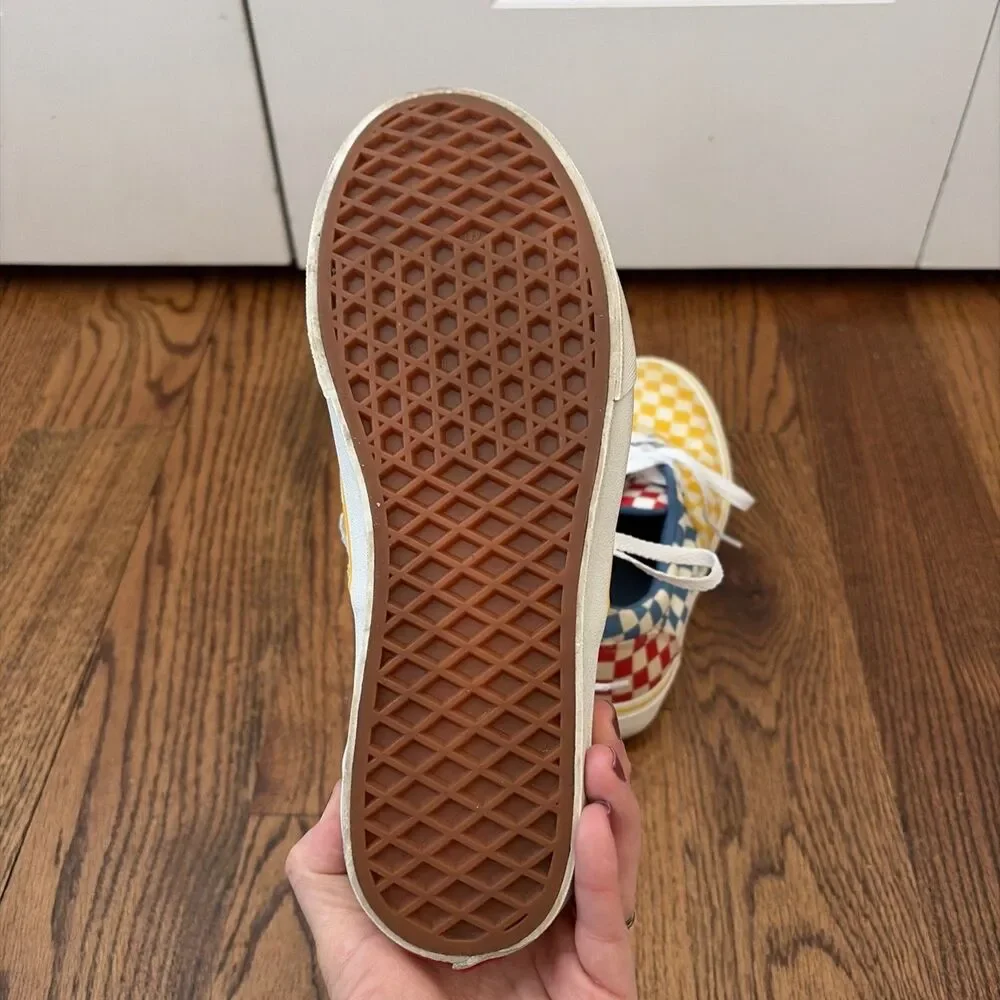 VANS Doheny Checkered Lace-Up Low-Top Sneakers Shoes Women's Size 8.5/Youth Sz 7